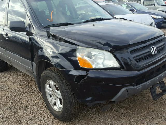 2HKYF18165H524865 - 2005 HONDA PILOT LX BLACK photo 9