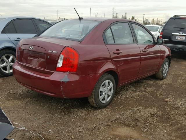 KMHCN46C58U279856 - 2008 HYUNDAI ACCENT GLS RED photo 4