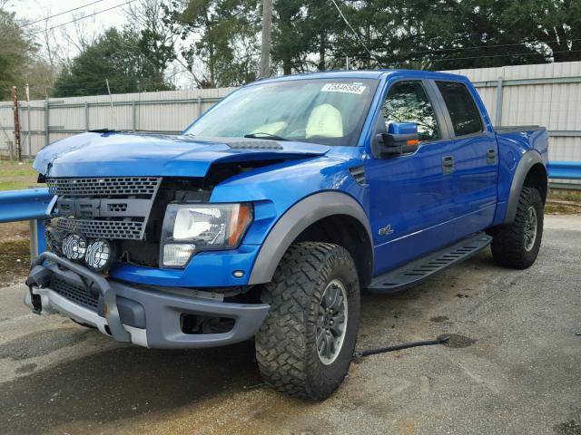 1FTFW1R69BFB76115 - 2011 FORD F150 SVT R BLUE photo 2