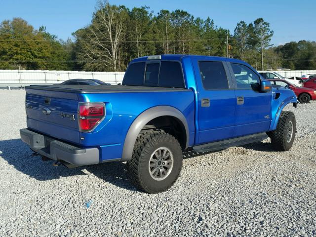 1FTFW1R69BFB76115 - 2011 FORD F150 SVT R BLUE photo 4