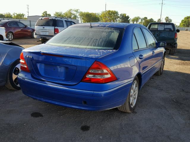 WDBRF61J82E003636 - 2002 MERCEDES-BENZ C 240 BLUE photo 4