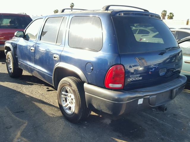 1B4HR38N42F176394 - 2002 DODGE DURANGO SP BLUE photo 3