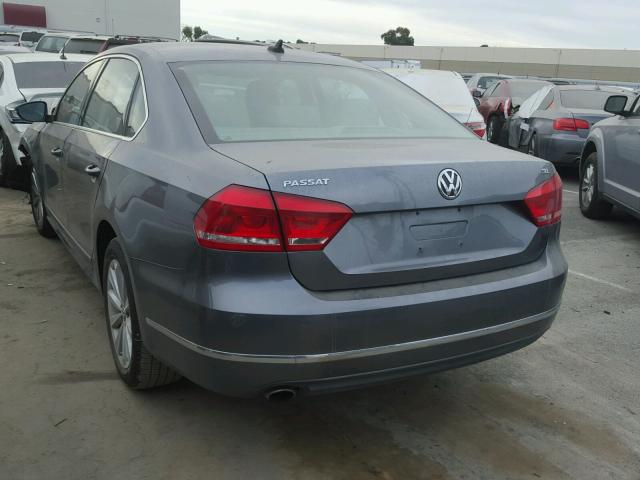 1VWCP7A35CC073097 - 2012 VOLKSWAGEN PASSAT SEL GRAY photo 3