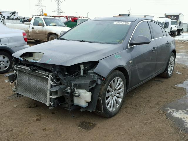 W04GR5EC3B1014454 - 2011 BUICK REGAL CXL GRAY photo 2