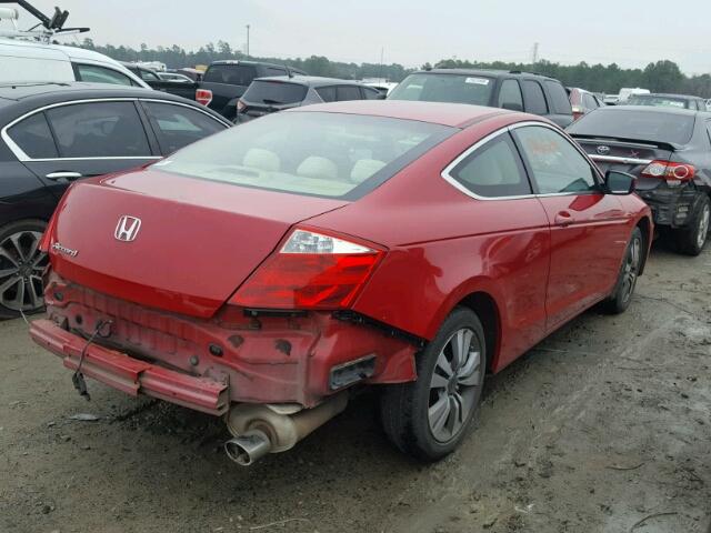 1HGCS12329A019789 - 2009 HONDA ACCORD LX RED photo 4