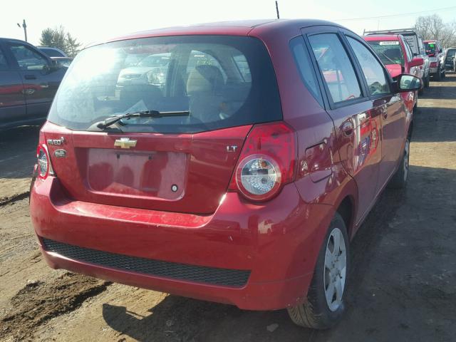 KL1TD6DEXBB201350 - 2011 CHEVROLET AVEO LS RED photo 4