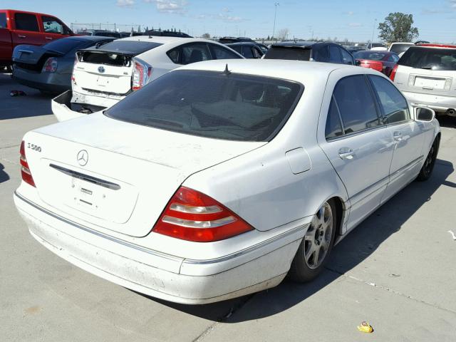 WDBNG75JXYA016092 - 2000 MERCEDES-BENZ S 500 WHITE photo 4