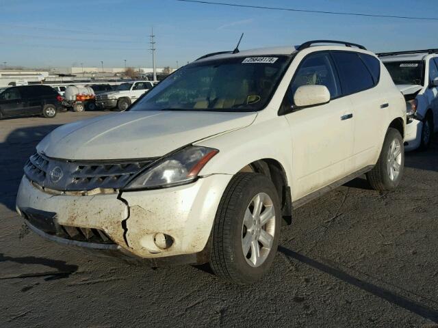 JN8AZ08W87W660012 - 2007 NISSAN MURANO SL WHITE photo 2