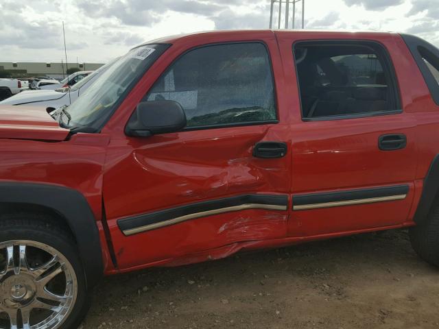 3GNEC12T04G257324 - 2004 CHEVROLET AVALANCHE RED photo 10