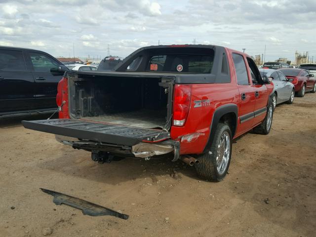 3GNEC12T04G257324 - 2004 CHEVROLET AVALANCHE RED photo 4