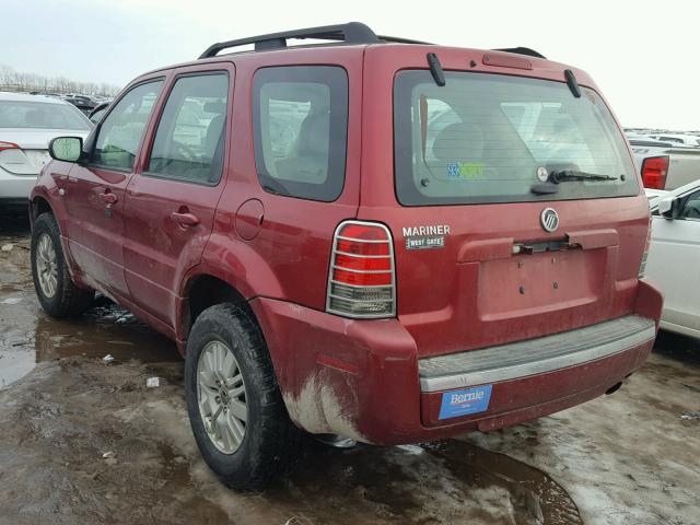 4M2YU56Z95DJ13112 - 2005 MERCURY MARINER RED photo 3