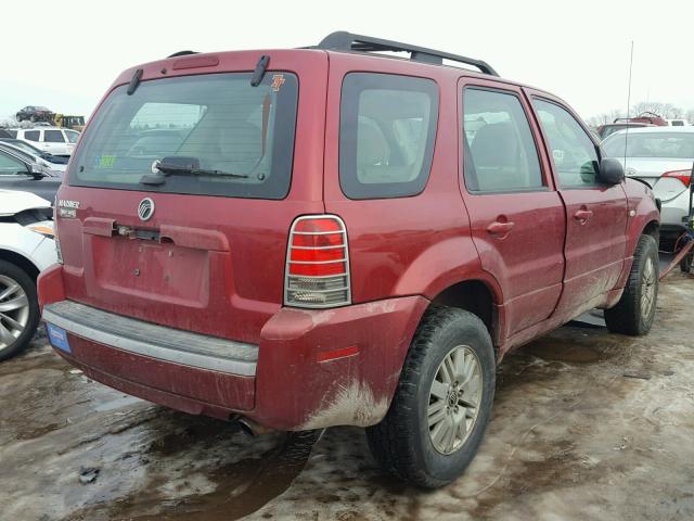 4M2YU56Z95DJ13112 - 2005 MERCURY MARINER RED photo 4