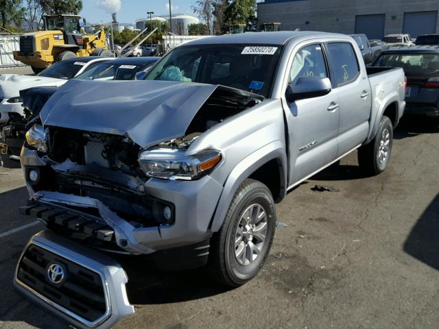 3TMAZ5CN3HM051354 - 2017 TOYOTA TACOMA DOU SILVER photo 2