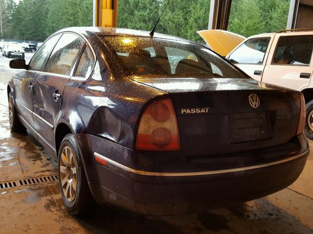 WVWPD63B03P055983 - 2003 VOLKSWAGEN PASSAT GLS BLUE photo 3