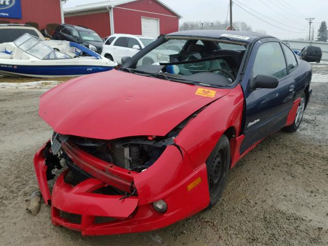 1G2JB124417322660 - 2001 PONTIAC SUNFIRE SE BLUE photo 2