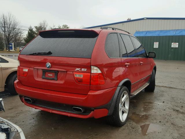 5UXFB93523LN80868 - 2003 BMW X5 4.6IS RED photo 4