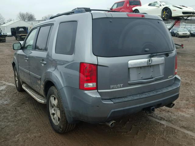 5FNYF48619B015994 - 2009 HONDA PILOT EXL GRAY photo 3