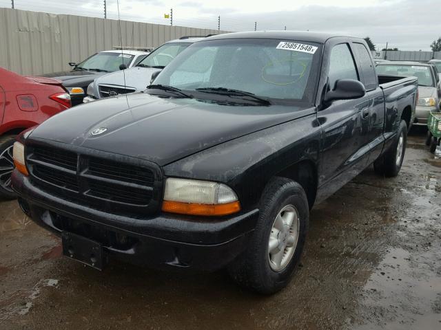 1B7GL22X8WS739464 - 1998 DODGE DAKOTA BLACK photo 2