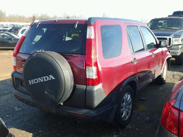 JHLRD78875C046044 - 2005 HONDA CR-V EX MAROON photo 4