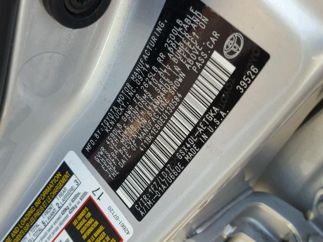 4T1BK1EB0EU130584 - 2014 TOYOTA AVALON BAS 银色 照片 10