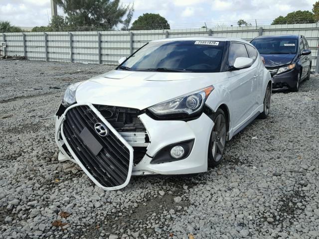 KMHTC6AE7DU084118 - 2013 HYUNDAI VELOSTER T WHITE photo 2