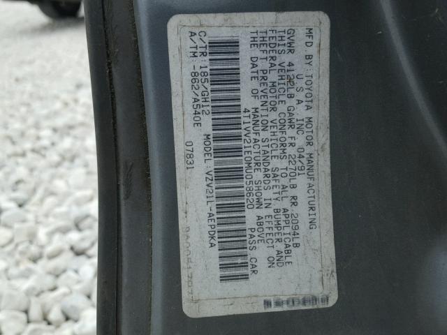 4T1VV21E0MU058620 - 1991 TOYOTA CAMRY DLX 绿色 照片 10