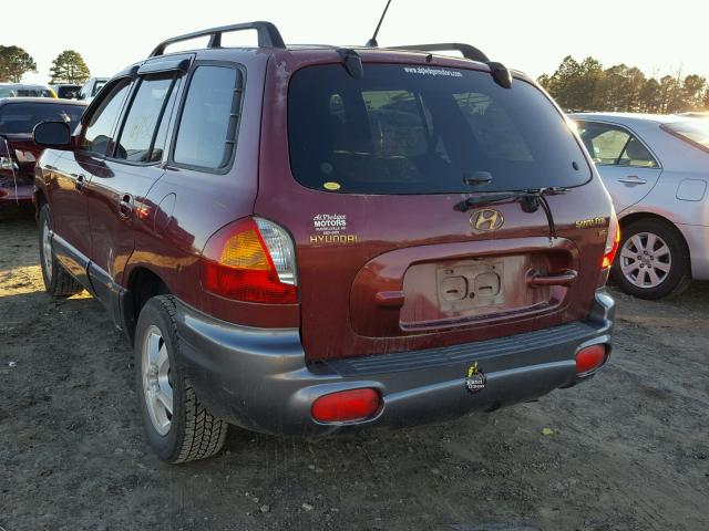 KM8SC13D64U731840 - 2004 HYUNDAI SANTA FE G MAROON photo 3