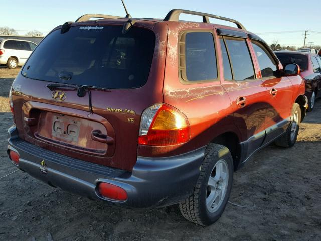 KM8SC13D64U731840 - 2004 HYUNDAI SANTA FE G MAROON photo 4