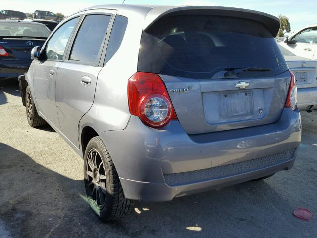 KL1TG6DE6BB168662 - 2011 CHEVROLET AVEO LT GRAY photo 3