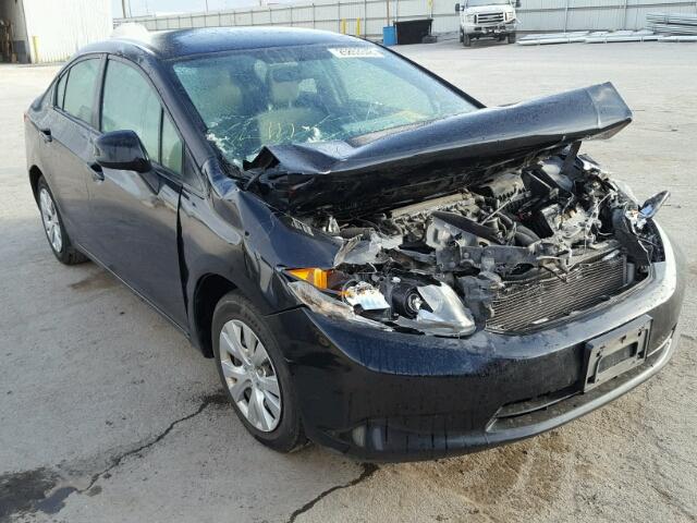 2HGFB2F57CH609414 - 2012 HONDA CIVIC LX BLACK photo 1