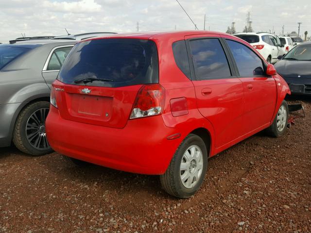 KL1TD62665B503413 - 2005 CHEVROLET AVEO BASE RED photo 4