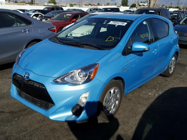 JTDKDTB32F1092298 - 2015 TOYOTA PRIUS C BLUE photo 2