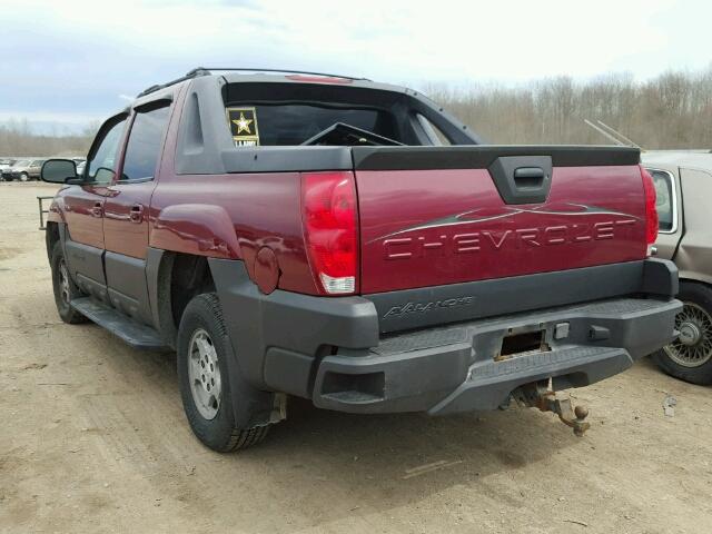 3GNEK12T64G170966 - 2004 CHEVROLET AVALANCHE BURGUNDY photo 3