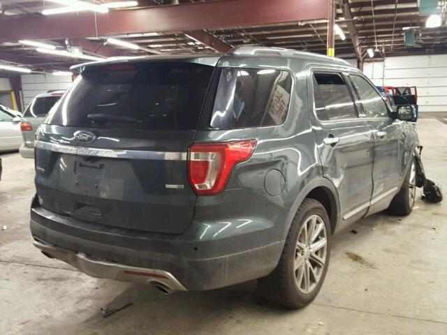 1FM5K8F81GGC14309 - 2016 FORD EXPLORER L GREEN photo 4