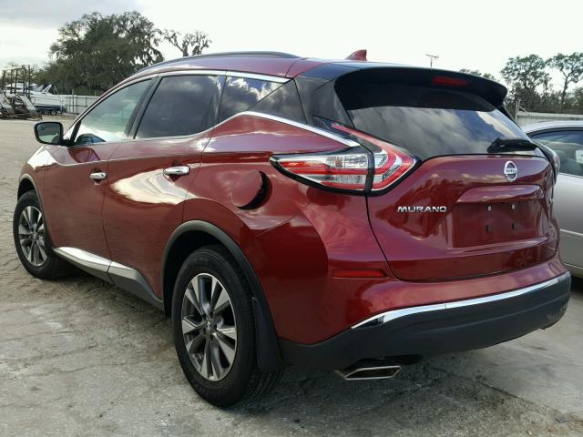 5N1AZ2MG9GN149366 - 2016 NISSAN MURANO S BURGUNDY photo 3