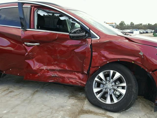 5N1AZ2MG9GN149366 - 2016 NISSAN MURANO S BURGUNDY photo 9