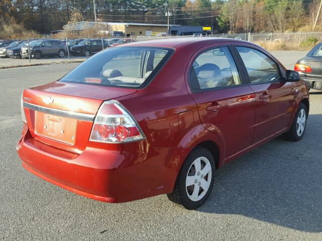 KL1TD56667B108039 - 2007 CHEVROLET AVEO BASE RED photo 4