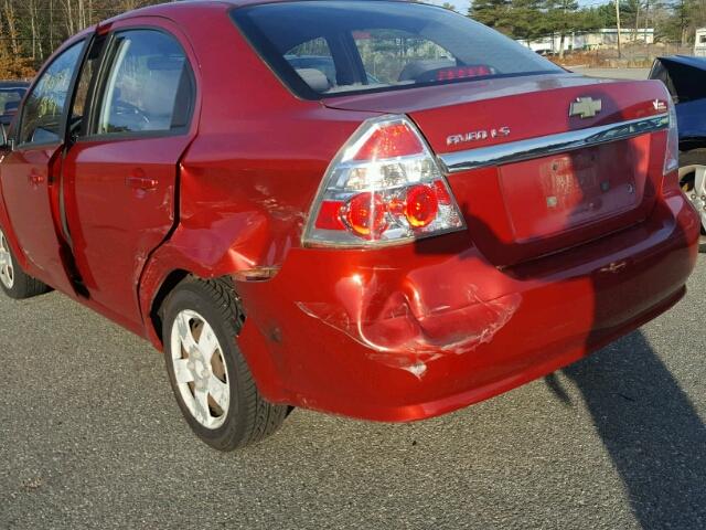 KL1TD56667B108039 - 2007 CHEVROLET AVEO BASE RED photo 9