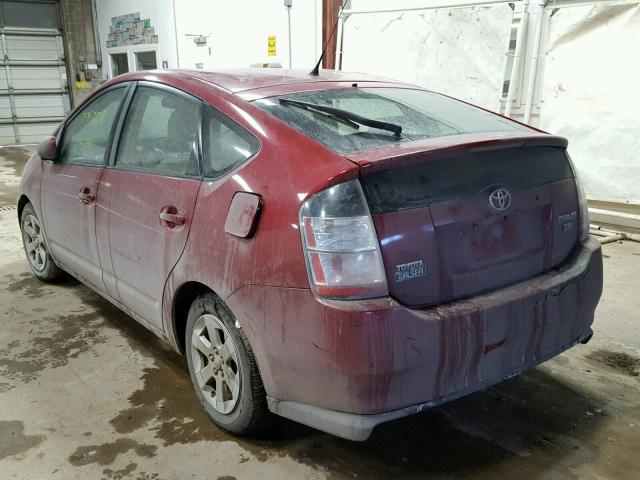 JTDKB20U953027317 - 2005 TOYOTA PRIUS MAROON photo 3