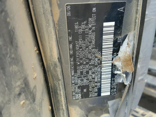 5TBET38106S538675 - 2006 TOYOTA TUNDRA DOU GRAY photo 10