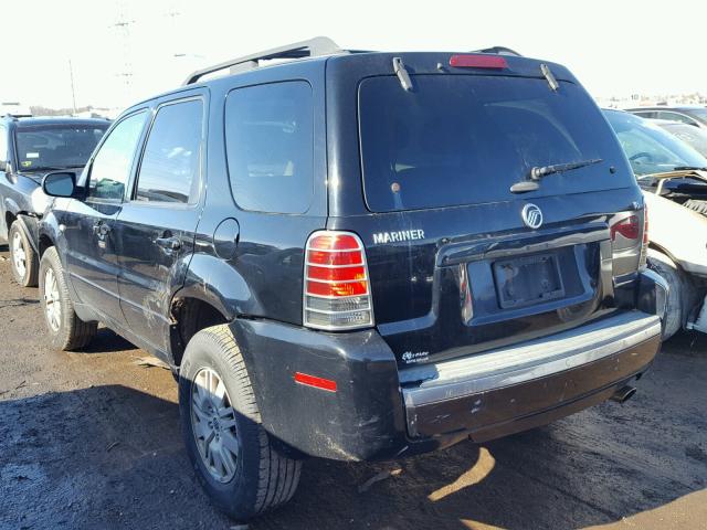 4M2YU56155DJ06748 - 2005 MERCURY MARINER BLACK photo 3