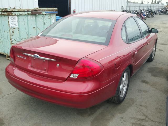 1FAFP52U2YG278961 - 2000 FORD TAURUS LX RED photo 4