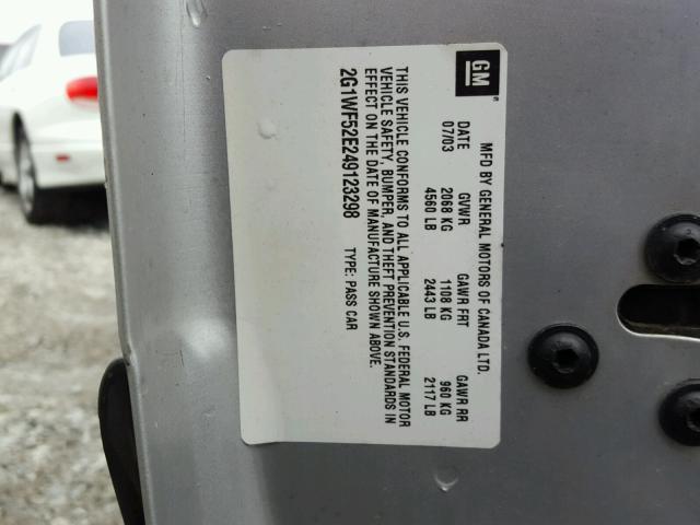 2G1WF52E249123298 - 2004 CHEVROLET IMPALA 银色 照片 10