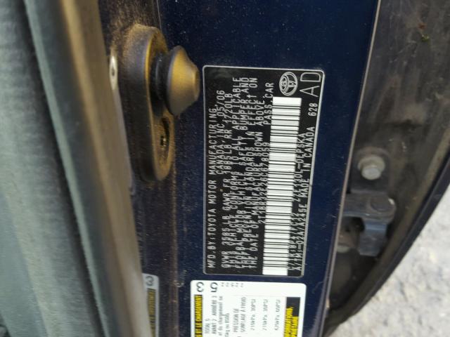 2T1BR32E26C678059 - 2006 TOYOTA COROLLA CE BLUE photo 10