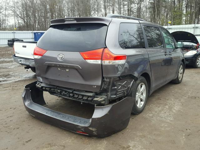 5TDKK3DC2CS218211 - 2012 TOYOTA SIENNA LE GRAY photo 4