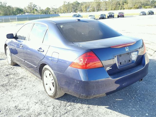 1HGCM56897A117562 - 2007 HONDA ACCORD EX BLUE photo 3