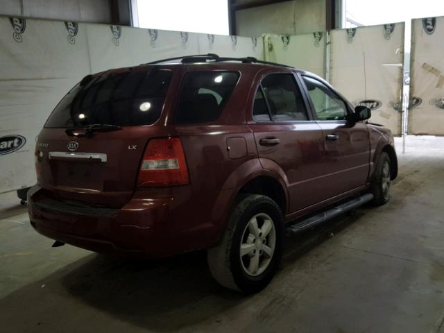 KNDJD736775689985 - 2007 KIA SORENTO EX BURGUNDY photo 4