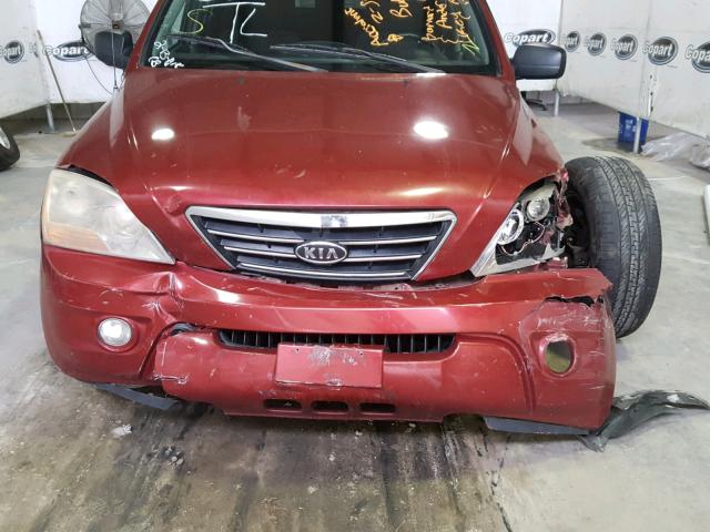 KNDJD736775689985 - 2007 KIA SORENTO EX BURGUNDY photo 7