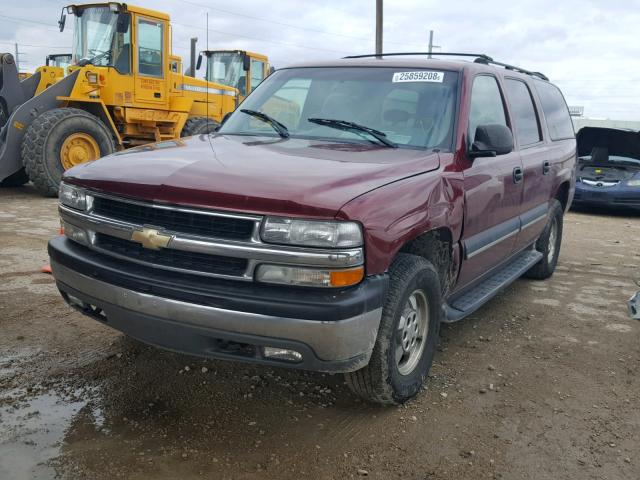 1GNFK16Z62J221946 - 2002 CHEVROLET SUBURBAN K MAROON photo 2