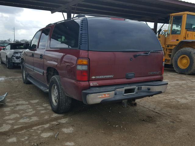 1GNFK16Z62J221946 - 2002 CHEVROLET SUBURBAN K MAROON photo 3